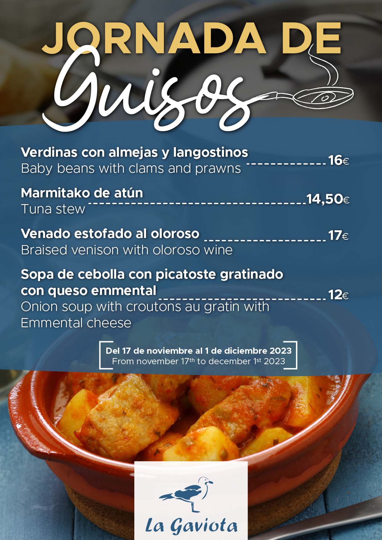 Enjoy the best stews at Restaurante La Gaviota - HACE